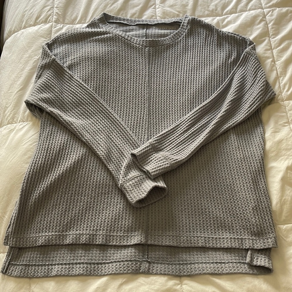 american eagle waffle knit top small